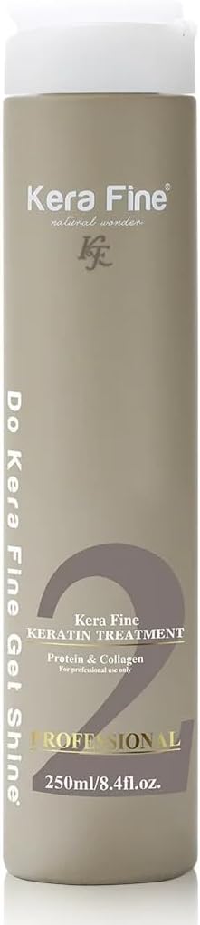 Kera Fine Keratin Hair Treatment 250ml – Professional Smoothing Treatment for Frizz-Free, Smooth, and Shiny Hair – Long-Lasting Results, Formaldehyde-Free Formula