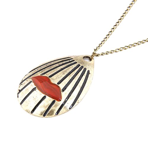 Estilo Vintage, oro antiguo tono, efecto pintado a mano, rojo Carcasa de labios...