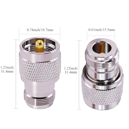 Adaptador coaxial UHF Macho a N Hembra, pack 2 piezas miniatura 3