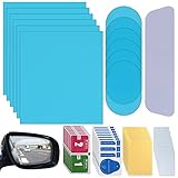 20 Pack Car Rearview Mirror Film,Anti Fog Anti Scratch Interior Rearview Mirror Anti Glare Film Waterproof HD Nano Clear Protective Sticker Film for Safe Driving,Car Mirrors,Side Windows (Rectangular)