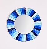 Guru-Shop Espejo de Mosaico - Patchwork Azul, 50x50x3 cm, Espejos