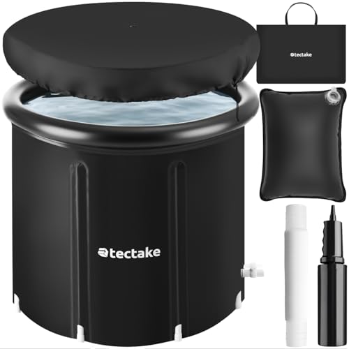 tectake® Ice Bath Tub Bagno di Ghiaccio Wim Hof Helsinki, Piscina da esterno per ghiaccio Pieghevole, Isolamento Triplo, Vasca Ghiaccio, Per Crioterapia e Recupero Sportivo - Ø 90 x 75 cm