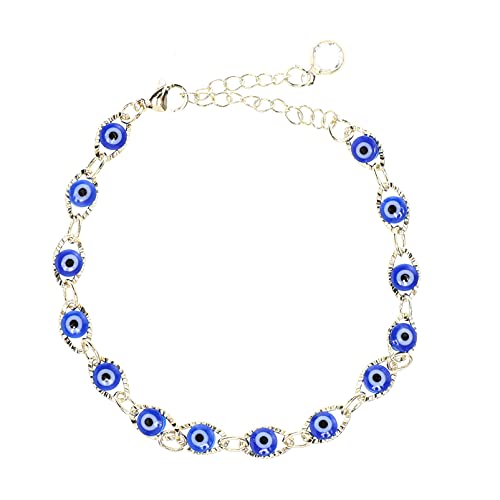 Holibanna Pulseras de Ojo Malvado con Cuentas de Ojo Azul Hamsa Pulsera Elástica Mano de Fátima Turco Pulsera de La Suerte para Las Mujeres Hombres para La Protección Y La Bendición