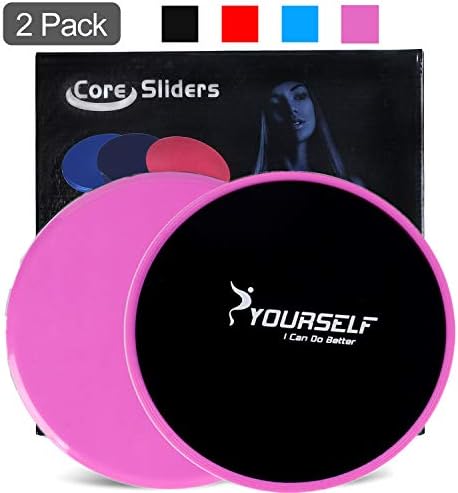 SYOURSELF Core Exercise Sliders Dual Sided Gliding Discs-2 Pieces-Fitness Used on Carpet or Hardwood Floors for Abdominal,Total Body Workouts,Physical Therapy,Crossfit,Gym+Gift Box