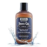 Wahl Shave Gel for a Clean, Close, Comfortable Shave. Easy to See Edging with the Clear Gel, Easily Clean the Razor and Soften Beard and Skin. Reduce Knicks, Scrapes, & Irritation – 8.5 Oz - 805609A