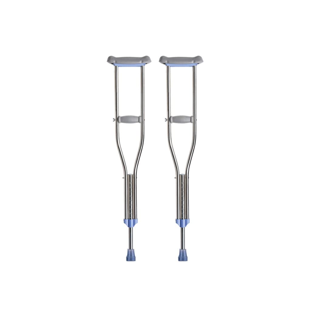 GCX- Muletas for Huesos Rotos Muletas for Ancianos Muletas Dobles Muletas for Las Axilas Bastón Ligero Antideslizante Bastón for jóvenes Bastón Mujeres Firma (Color : Silver, Size : S)