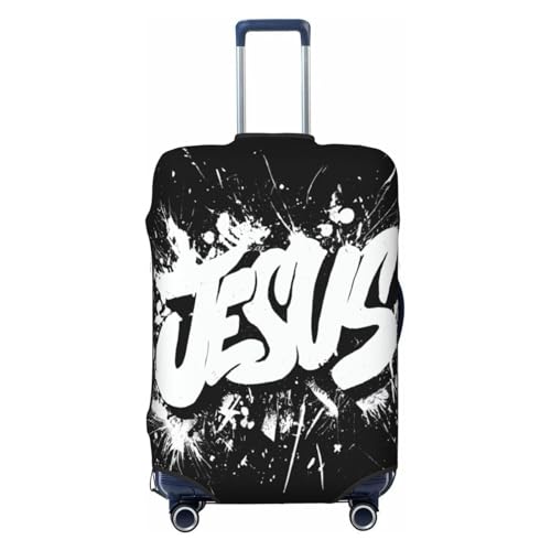 Words Jesus Graffiti Aesthetic Elastic Travel Luggage Covers Dustproof Scratch-Resistant Suitcase Protector Fit 22-24 Inch