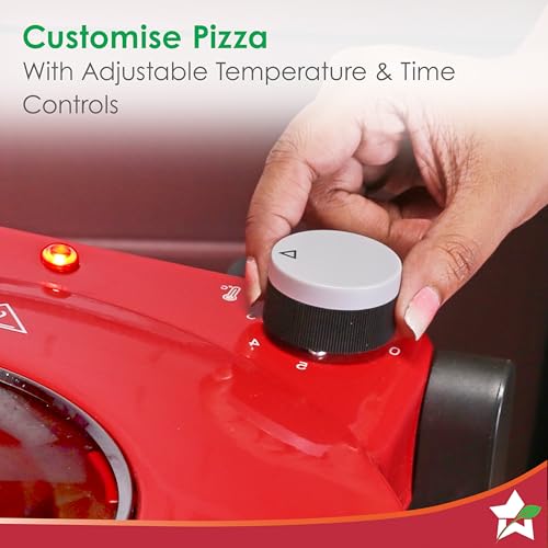 Image of Wonderchef Regalia Pizza Maker | Crispy Pizzas in 5 Minutes with Rapid Cooking over 450C | Wood-Fired Pizza-Like Taste | Lava Stone Base for Golden Crust | 1200W, 12-in Diameter | 2-Year Warranty