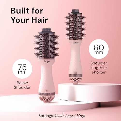 L'ANGE HAIR Le Volume 2-in-1 Titanium Blow Dryer Brush | Frizz Control Blowout Hair Dryer Brush for Drying and Styling | Volumizing Hot Air Styler for All Hairstyles | Oval Barrel | Blush - 60mm - image 6