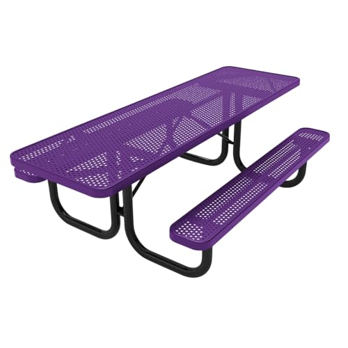 Coated Outdoor Picnic Table - 8ft ADA-Compliant, Purple