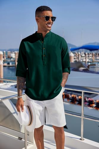 Image of Zombom Men's Kurta || Chinese Collar Long Sleeves || Straight Hip Length Kurtas || Short Kurta for Men || for Festival || Function || Occasion Wear Fancy Kurta for || Best Gifts for Men