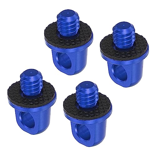 PATIKIL 6.35mm ねじホルダー カメラねじ カメラネックストラップネジブラケット 4個 クイック取付 ラバーワッシャー付 ショルダーリストストラップ用 ブルー