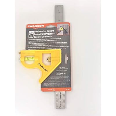 [Discontinued] Swanson Tool Co TC131 12 inch Combo Square with Stainless Steel Rule, Inches/Metric Marks, Brass Bolt and Composite Body
