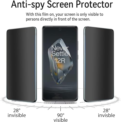 Image of SHILD - (Pack of 1 Curved Matte UV Tempered Glass Screen Protector for - Smartphone - 9H Hardness, HD Clarity, Fingerprint Sensor Compatible, 3-Month Warranty, Easy Installation Kit (12R Privacy)