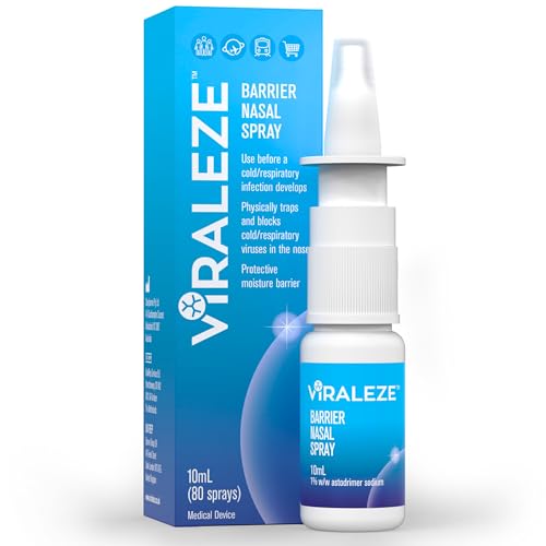 VIRALEZE Barrier Nasal Spray Helps Trap & Block Cold & Respiratory Viruses Clinically Proven Extra Layer of Protection - Travel-Friendly Spray for Crowds Planes & Trains (10ml / 80 Sprays)