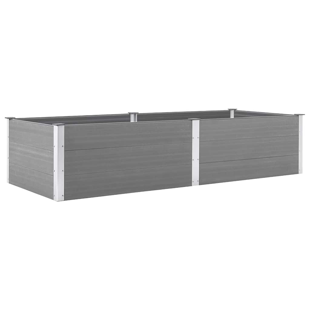Woonisher Bancal de jardín de Madera y plástico, bancales de Metal, Kit de bancal de Madera y plástico 250x100x54 cm Gris para Aficionados a la jardinería.