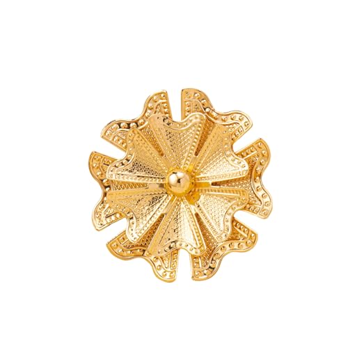 Image of Gold Flower Pin for Women Floral Brooch Lapel Pins for Men