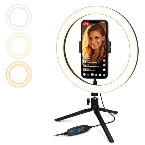Ring Led Light da Tavolo 12' 30cm Regolabile per Selfie, Video, Foto, Tiktok...