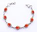 Avicrafts Carnelian Stone Bracelets Silver Overlay For Women Girl Gifts - Gemstone Adjustable Handmade Link Bracelets Christmas Gifts For Her