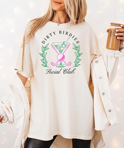 Olive Loves Apple Funny Dirty Birdies Golf Shirt for Women Preppy Martini T-Shirt for Golfer2