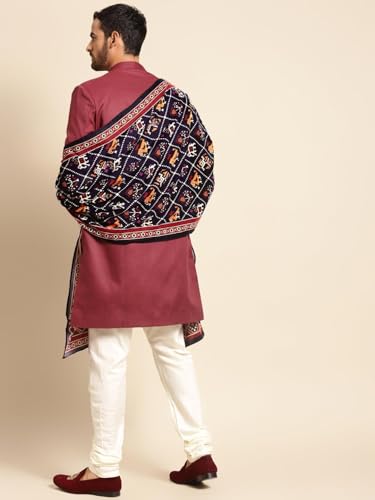 Men's Sherwani Set with Dupatta - Traditional Indian Ethnic Wear for Men - Ideal for Weddings, Festivals & Celebrations3