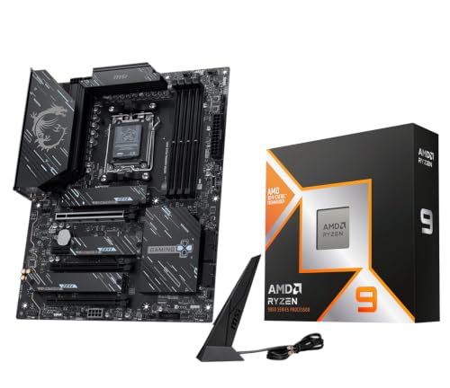Image of MICRO CENTER AMD 9950X3D Processor with MSI X870E Gaming PL WF Motherboard | CPU Motherboard Combo, AMD Ryzen 9 9950X3D CPU Processor, AM5, DDR5, PCIe 5.0 Support, 40Gbps Type C Port