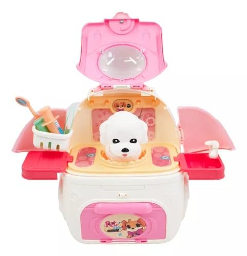 Mochila Veterinaria Infantil Pet Shop Kit Médico (Rosa)