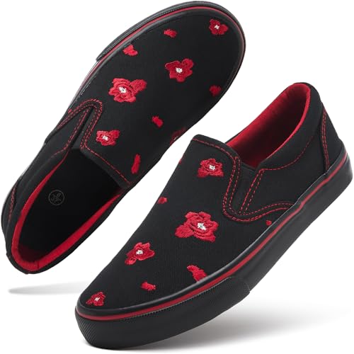 Image of Women's Canvas Slip On Sneakers Non Slip Loafers | low top non slip on walking breathable casual comfortable fashion tennis