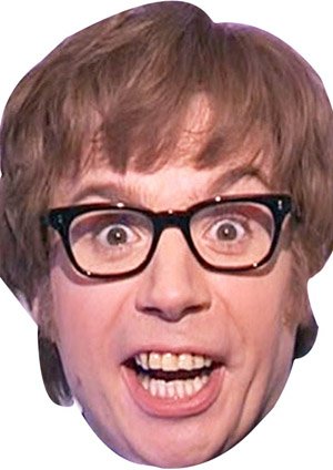 FoxyPrinting Austin Powers Celebrity Cardboard Party Face Mask Fancy Dress