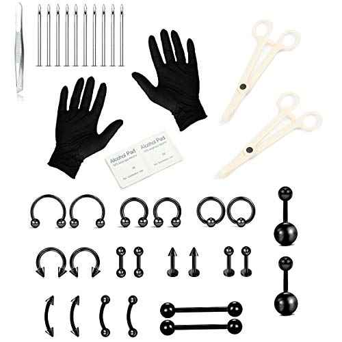 IPINK-Piercing Kit 37 Pieces for To…