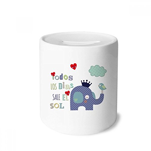 Tirelire céramique éléphant couronne, idée cadeau de naissance et anniversaire enfant