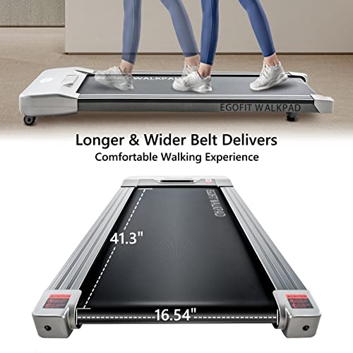 Image of Egofit Walker Pro /Plus Under Desk Walking Treadmill for Working from Home, Compact Walking-Only Treadmill with Fixed 5% Incline for Office Use, Quiet Operation, App & Remote Control