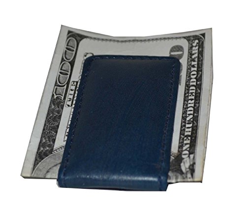 Image of LB LEATHERBOSS Men's New Leather Strong Magnetic Money Clip (Blue)