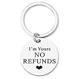 I'm Yours Keychain - Husband Birthday Gift from Wife, Wedding Anniversary, Engagement for Couples, Funny Boyfriend BF Gifts for Him from GF Girlfriend, Fiancee, Bride, Christmas for Her Women
