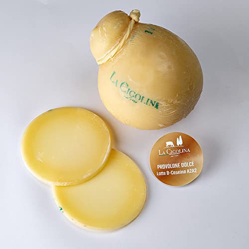 La Cigolina – Provolone Dolce D.O.P 800g | Latte con Betacaseina A2A2 | Alta Digeribilità | Ideale per Pizza, Piastra, Ricette Gourmet | Formaggio Artigianale 100% Italiano