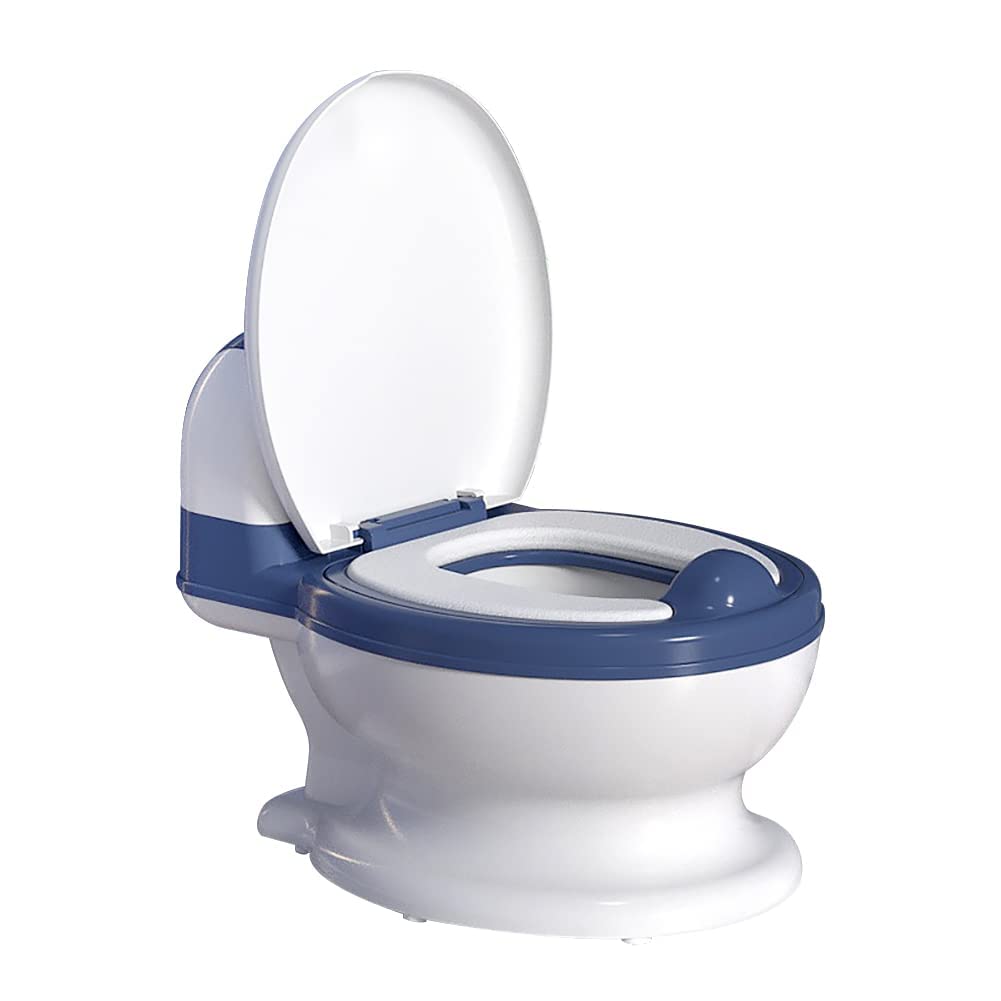 AOFGLINGPotty Training Toilet, Toddler Potty Chair with Soft Seat, Non-Slip Realistic Potty Training Seat, Removable Potty Pot, Toilet Tissue Dispenser and Splash Guard, Toddler,Baby,kids-white