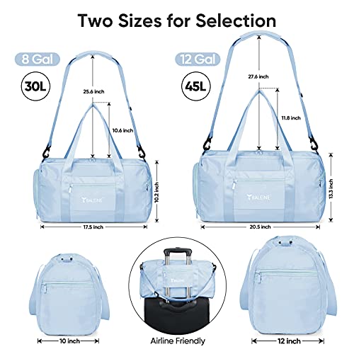 Baleine Gym Bag For Women And Men, Duffel Bag For Sports, Gyms And Weekend Getaway, Waterproof Dufflebag With Shoe And Wet Clothes Compartments, Lightweight Carryon Gymbag (Azure) #TOP2