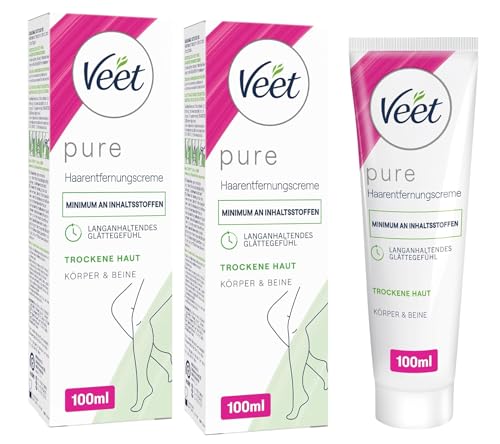 Veet Crema de depilación Silk y Fresh para piel seca, 2 unidades (2 x 100 ml)