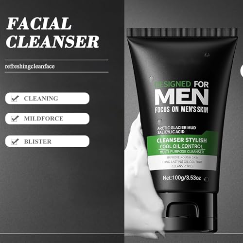 INBOLM Mens Skincare Gift Set,4PCS Men Face Care Kit Gift Set Includes Men's Face Wash Lotion Face Mask Skin Care Men Control Oil Skincare Moisture & Hydrate Clean Pore to Improve Face - Image 4