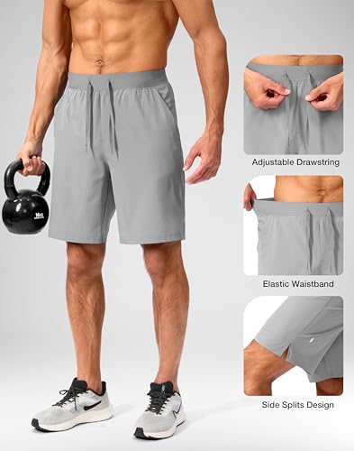 Image of Soothfeel Men's Running Shorts with Zipper Pockets 9 inch / 7 inch / 5 inch Quick Dry Eight Basketball Gym Workout Athletic Shorts