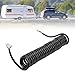 Trailer Wire Extension Coiled Cable, 12.8ft 20AWG 7 Core Polyurethane Copper Trailer Extension Cable for Tow Truck RV, Suitable for Car, Solar, Inverter
