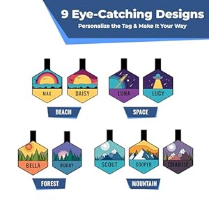 GoTags Silent Dog Tag, Personalized Engraved Silicone Dog and Cat Name Pet ID Tags, Soundless No More Jingling Dog Tags (Forest Gold)