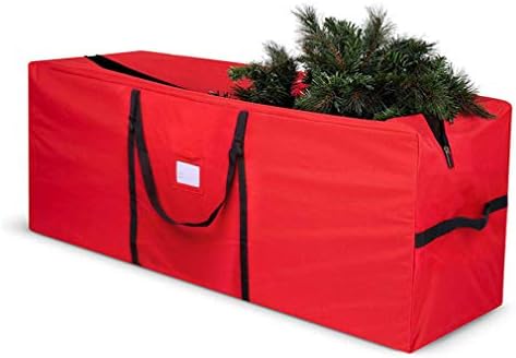 Christmas Tree Storage Bag For Up To 7.5 Ft Artificial Trees - Heavy-Duty Red Oxford Fabric With Handles