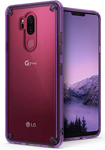Ringke Fusion Compatible with LG G7, G7 ThinQ Case Crystal Clear PC Back Anti-Cling Dot Matrix Technology Lightweight Transparent TPU Bumper Drop Protective Cover - Orchid Purple