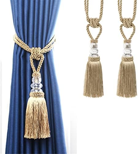 CHUNYU 2 uds Borla Cortina Tieback Cristal Cuenta Colgante Bola Corbata habitación Accesorios Hebilla Cuerda Venda Ventana Sombra