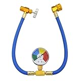 Mandark R134a Car AC Refrigerant Charge Hose Kit with Gauge, Vehicle 1/2'' Can Tap Dispensing Valve & Quick Coupler Charge Hose Set, Auto Accessories Universal for SUV, Sedan, Truck