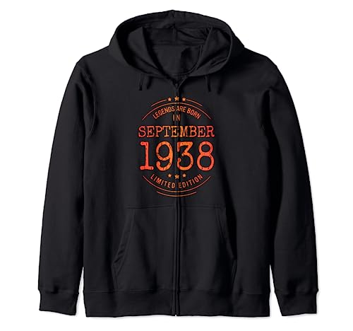 Birthday September 1938 Limited Gift Edition Vintage Zip Hoodie