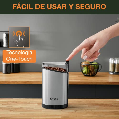 Krups Fast Touch GX204D - Molinillo de café eléctrico de acero inoxidable con 200 W de potencia, capacidad 75 gramos… - Imagen 7