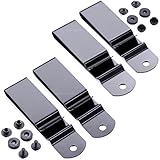 Universal Heavy Duty Metal Belt Clips - (Fits 1.75 inch Belts) - (Black) - (w/Hardware) - (4 Pack) - Replacement Steel Clip Holder for Holsters, Sheaths, Phone Cases