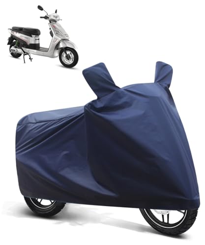 Image of FABTEC Two Wheeler UV Protection & Dustproof Bike Cover Compatible with Hero Electic NYX (Blue)